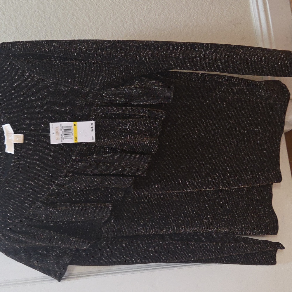 MICHAEL Michael Kors Black Glitter Blouse